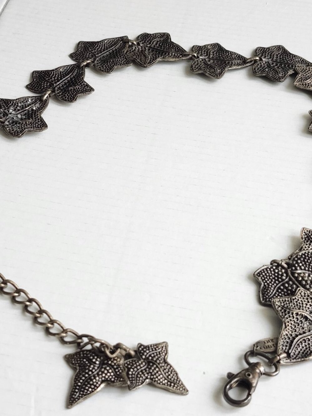 Vintage Mid-Century, Silver-tone, Abstract Leaves, Link Necklace, From The Limit